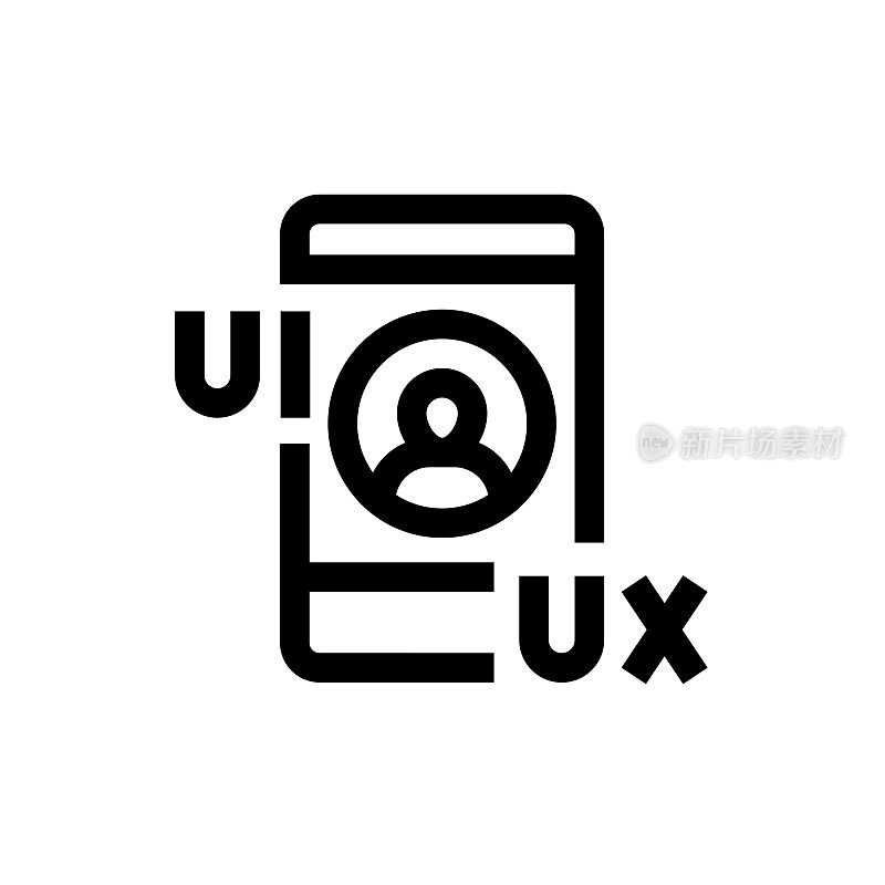 Ui Ux设计线图标，设计，像素完美，可编辑笔触。标志、标志、符号。